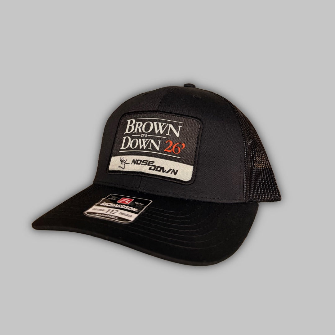 Brown Down 26 Woven Trucker – Nose Down Deer Scents