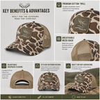 Tan Woven Duck Camo Trucker