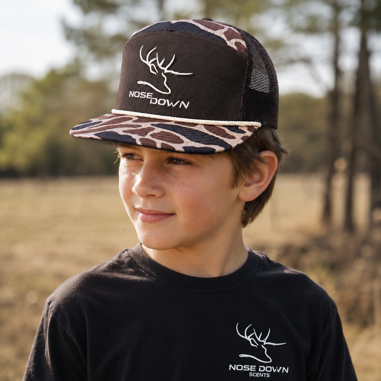3D Puff Duck Camo 7 Panel - Youth